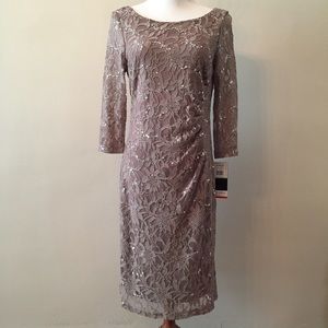 Scarlett Nite Taupe Lace Dress